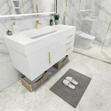 Blossom 48 In. Floating Single Sink Bathroom Vanity With Acrylic Sink Top, Drawers & Aluminum Alloy Frame