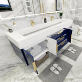Blossom 72 In. Floating Double Sink Bathroom Vanity With Acrylic Sink Top & Aluminum Alloy Frame