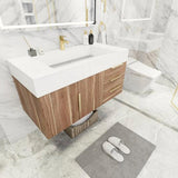 Blossom 42 In. Floating Single Sink Bathroom Vanity With Acrylic Sink Top, Right Side Drawers & Aluminum Alloy Frame