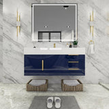 Blossom 48 In. Floating Single Sink Bathroom Vanity With Acrylic Sink Top, Drawers & Aluminum Alloy Frame