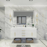 Blossom 60 In. Floating Single Sink Bathroom Vanity With Acrylic Sink Top, Drawers & Aluminum Alloy Frame
