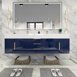 Blossom 72 In. Floating Double Sink Bathroom Vanity With Acrylic Sink Top & Aluminum Alloy Frame