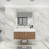 Blossom 48 In. Floating Single Sink Bathroom Vanity With Acrylic Sink Top, Drawers & Aluminum Alloy Frame