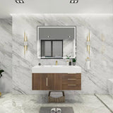 Blossom 48 In. Floating Single Sink Bathroom Vanity With Acrylic Sink Top, Drawers & Aluminum Alloy Frame