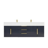 Blossom 60 In. Floating Double Sink Bathroom Vanity With Acrylic Sink Top, & Aluminum Alloy Frame