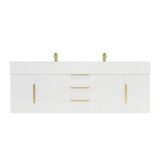Blossom 60 In. Floating Double Sink Bathroom Vanity With Acrylic Sink Top, & Aluminum Alloy Frame