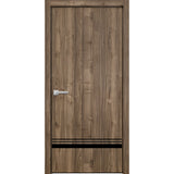 Modern Wood Interior Door with Hardware | Planum 0012 Walnut | Single Panel Frame Trims | Bathroom Bedroom Sturdy Doors