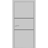 Modern Wood Interior Door with Hardware | Planum 0014 Matte Grey | Single Panel Frame Trims | Bathroom Bedroom Sturdy Doors
