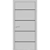 Modern Wood Interior Door with Hardware | Planum 0015 Matte Grey | Single Panel Frame Trims | Bathroom Bedroom Sturdy Doors