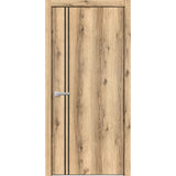Modern Wood Interior Door with Hardware | Planum 0016 Oak | Single Panel Frame Trims | Bathroom Bedroom Sturdy Doors