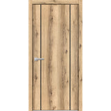 Modern Wood Interior Door with Hardware | Planum 0017 Oak | Single Panel Frame Trims | Bathroom Bedroom Sturdy Doors
