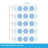 0.72 LED Module Lights - 40 - Pack Blue - 3 LEDs/Mod, SMD2835 - 7000K - UL Listed - BUILDMYPLACE