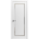 Modern Wood Interior Door with Hardware | Planum 0888 White Silk | Single Panel Frame Trims | Bathroom Bedroom Sturdy Doors