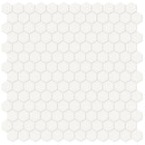 1 In Hexagon Soho Canvas White Matte Glazed Porcelain Mosaic - BUILDMYPLACE