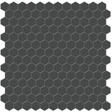 1 In Hexagon Soho Retro Black Matte Glazed Porcelain Mosaic - BUILDMYPLACE