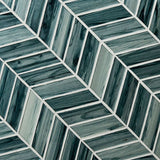 10" X 11" Midnight Blue Ombre' Chevron Glass Mosaic Tile (12.15SQ FT/CTN) - BUILDMYPLACE