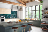 10" X 13"Azul Scallop Glossy Blue Porcelain Mosaic Sheet (9.1SQ FT/CTN) - BUILDMYPLACE