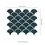 10" X 13"Azul Scallop Glossy Blue Porcelain Mosaic Sheet (9.1SQ FT/CTN) - BUILDMYPLACE