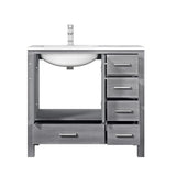 Jacques 84 in. Bathroom Freestanding Bathroom Vanity With Undermount Ceramic Sink, White Carrara Marble