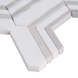 11" X 13" Georama Grigio Polished White Marble Hexagon Floor and Wall Mosaic Tile (9.9SQ FT/CTN) - BUILDMYPLACE