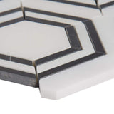 11" X 13" Georama Nero Polished Geometric Black Hexagon Mosaic Sheet (9.9SQ FT/CTN) - BUILDMYPLACE