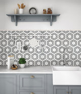 11" X 13" Georama Nero Polished Geometric Black Hexagon Mosaic Sheet (9.9SQ FT/CTN) - BUILDMYPLACE