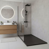 SMC / Solid Surface Shower Base Tray 60" × 32" - with Side Drain Hole, Drain Cover & Waste