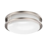 12 Inch Dimmable LED Flush Mount Ceiling Lights, Double Ring, 15W 1050LM, 2700K/3000K/3500K/4000K /5000K Changeable Ceiling Lights, Brushed Nickel Finish Ceiling Lamp For Kitchen Hallway Bedroom Laundry