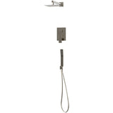 12 Inch Shower Head With Hand Held Combo - Brass Material Finish Shower System - BUILDMYPLACE