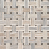 12" X 12" Angora Basketweave Polished Warm White Mosaic Sheet (10SQ FT/CTN) - BUILDMYPLACE