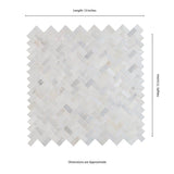 12" X 12" Arabescato Carrara Herringbone Honed Cool White Pattern Mosaic Sheet (9.4SQ FT/CTN) - BUILDMYPLACE