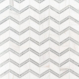 12" X 12" Bianco Dolomite Chevron Polished Chevron Mosaic Sheet (10SQ FT/CTN) - BUILDMYPLACE