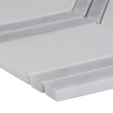 12" X 12" Bianco Dolomite Chevron Polished Chevron Mosaic Sheet (10SQ FT/CTN) - BUILDMYPLACE