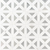 12" X 12" Bianco Dolomite Geometrica Polished White Marble Mosaic Tile (10SQ FT/CTN) - BUILDMYPLACE