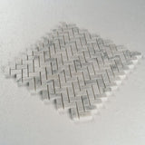 12 X 12 in. Carrara 15x30 White Herringbone Honed Marble Mosaic Tile - BUILDMYPLACE