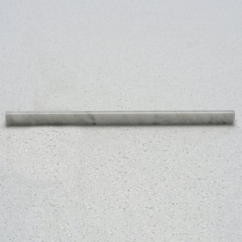 1/2 x 12 in. Carrara White Polished Marble Pencil Liner Trim Molding