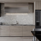 12 X 12 in. Gray and White Polished 5/8" Linear Marble Mosaic - BUILDMYPLACE