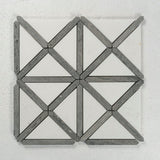 12 X 12 in. Thassos White Polished Oceanwood Cross Marble Mosaic Tile - BUILDMYPLACE