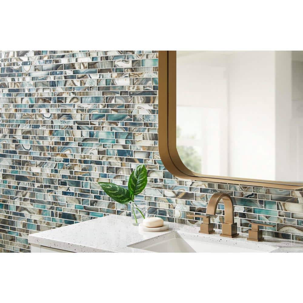 12" X 12" Night Sky Interlocking Green Mosaic Sheet (9.7SQ FT/CTN) - BUILDMYPLACE