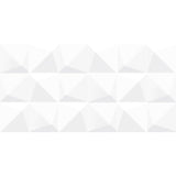 12 x 24 in. Linea White Prizmatic Glossy Rectified Glazed Ceramic Wall Tile - BUILDMYPLACE