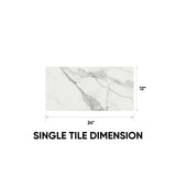 12 x 24 in. Mayfair Statuario Venato Matte Rectified Glazed Porcelain Tile - BUILDMYPLACE