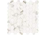 1.25 In Hexagon Mayfair Calacatta Oro Polished Glazed Porcelain Mosaic - BUILDMYPLACE
