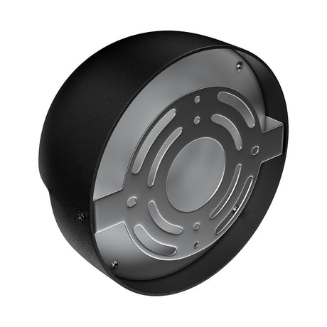 12W, Decorative LED Outdoor Wall Sconce, Half Round, Dimmable, ETL Listed, Frosted Glass Shade, Wet Location, 3000K/5000K, Deck Rail Lighting, Black - BUILDMYPLACE
