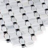 13" X 13" Florita Pattern Polished Cool White Marble Mosaic Sheet (12.1SQ FT/CTN) - BUILDMYPLACE