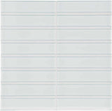 1.5 X 6 In Stacked Element Ice Light Colors Glass Mosaic - BUILDMYPLACE