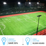 150W LED Flood Light - 400W Equivalent - Black - 21000 Lumens - 5700K - Yoke Mount - DLC Approved Floodlight - BUILDMYPLACE