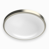 15W LED Flush Mount Ceiling Lights - 11" Round Brushed Nickel Design - 1050 Lm - Single Ring - BUILDMYPLACE