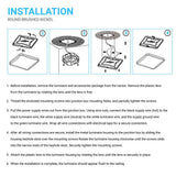15W Square LED Flush Mount Ceiling Light - 11 inch Brushed Nickel - 1050 Lm - Single Ring - BUILDMYPLACE