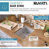 16 x 18 inch Undermount Bar Prep Tight Radius 16 Gauge Kitchen Sink Stainless Steel Single Bowl - BUILDMYPLACE