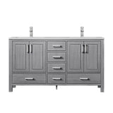 Jacques 84 in. Bathroom Freestanding Bathroom Vanity With Undermount Ceramic Sink, White Carrara Marble